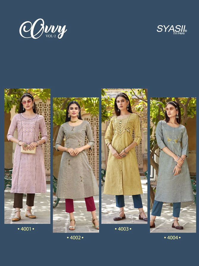 Syasii Ovvy Vol 2 Fancy Wholesale Designer Kurtis Catalog